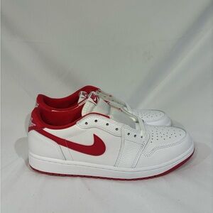 Men’s 9.5 - Nike Air Jordan 1 Low Retro OG White University Red (No Box)